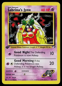 Pokemon Card - Sabrina's Jynx Gym Heroes 59/132 Uncommon 1st Edition - Image 1