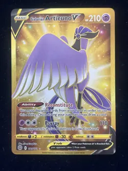 Pokemon TCG Galarian Articuno v Brilliant Stars Secret Rare Card 181/172 - Image 1