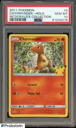 2021 Pokemon McDonlad's Collection #9 Charmander Holo PSA 10 GEM MINT - Image 1