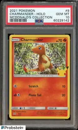 2021 Pokemon McDonlad's Collection #9 Charmander Holo PSA 10 GEM MINT - Image 1