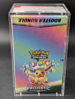 Pokemon SV8.5 Prismatic Evolutions Sealed Booster Bundle Display Case W/Acrylic - Image 1