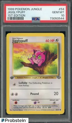 1999 Pokemon Jungle 1st Edition #54 Jigglypuff PSA 10 GEM MINT - Image 1