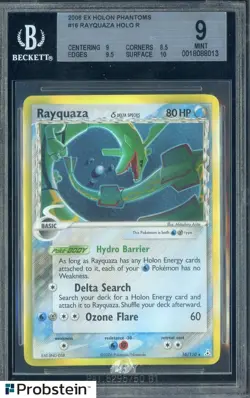 2006 Pokemon EX Holon Phantoms #16 Rayquaza Holo R BGS 9 MINT - Image 1