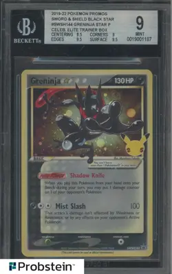 2021 Pokemon Promos SWSH BSP Celebretations ETB #144 Greninja Gold Star BGS 9 - Image 1