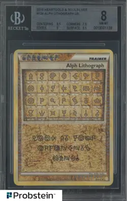 2010 Pokemon Heartgold & Soulsilver #124 Alph Lithograph UR BGS 8 NM-MT - Image 1