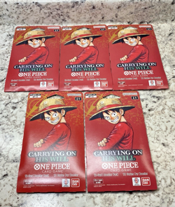 One Piece OP-13 CARRYING ON HIS WILL Sleeved Booster Packs Lot Of 5 English 5x - Image 1