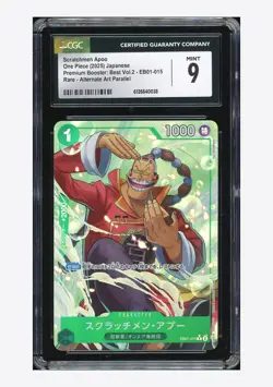 One Piece CGC 9 Scratchmen Apoo R Alternate Art 2025 EB01-015 PRB02 Japanese - Image 1