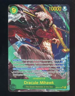 One Piece English OP14-119 Dracule Mihawk Alternate Art Secret Rare - Image 1