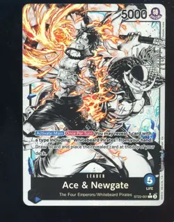 One Piece English ST22-001 Ace & Newgate Black & White Alternate Art Leader - Image 1