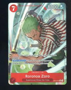 One Piece English OP14-015 Roronoa Zoro Alternate Art Rare - Image 1