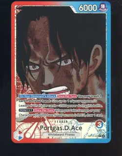 One Piece English OP13-002 Portgas.D.Ace Alternate Art Leader - Image 1