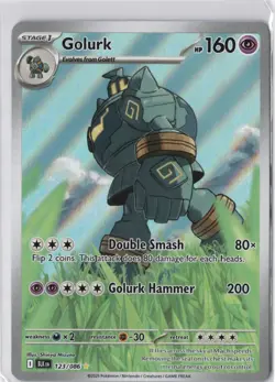 Pokemon TCG Golurk 123/086 SV Black Bolt Illustration Rare Art NM Card - Image 1