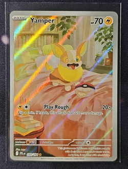 Yamper 099/094 Illustration Rare IR Holo Phantasmal Flames Pokemon Card NM - Image 1