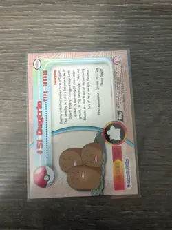 Dugtrio #51 - Topps Pokemon 1999 TV SUNRAYS HOLO Foil Black Label Card - Image 2