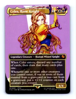 2025 MTG Final Fantasy Celes, Rune Knight (Character Borderless) Non-Foil NM - Image 1