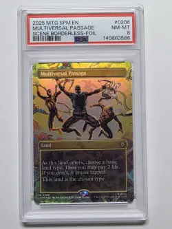 Multiversal Passage (Borderless Non Foil) 206 R MTG Marvel's Spider-Man PSA 8 - Image 1