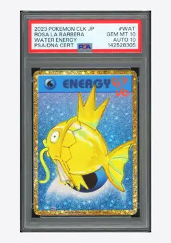 Pokemon PSA10 AUTO10 Fire Energy Holo Magikarp Rosa La Barbera 2023 #WAT CLK JPN - Image 1