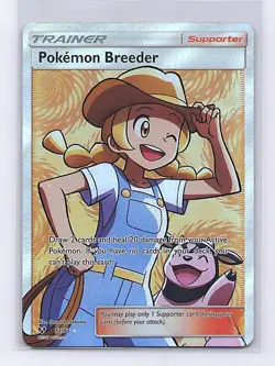 Pokemon Breeder 73/73 Ultra Rare Shining Legends Pokemon Lightly Played - Image 1