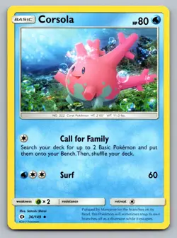 Pokemon TCG SM Base Set Corsola 36/149 - Image 1