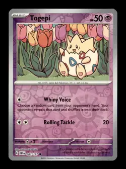 SV03: Obsidian Flames Pokemon TCG Togepi Common Reverse Holo - Image 1