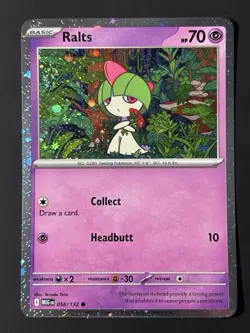 DOUBLE SWIRL 🌀🌀Ralts 058/132 Mega Evolution Cosmos Holo Promo NM Pokemon TCG - Image 2