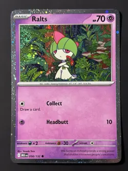 DOUBLE SWIRL 🌀🌀Ralts 058/132 Mega Evolution Cosmos Holo Promo NM Pokemon TCG - Image 3
