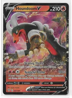 Houndoom V - 021/189 - Pokemon Darkness Ablaze Sword & Shield Ultra Rare Card NM - Image 1