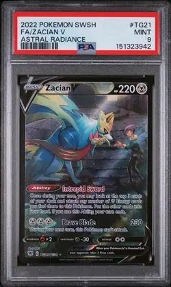 2022 POKEMON SWORD & SHIELD ASTRAL RADIANCE #TG21 FULL ART/ZACIAN V PSA 9 - Image 1