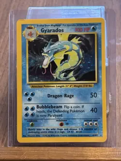Pokemon TCG Gyarados 006/102 Base Set Holo Rare 1999 - Image 1