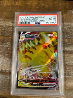 POKEMON 2023 Crown Zenith Coll Full Art PIKACHU Vmax Promo #286 PSA 8 RARE 2 - Image 1
