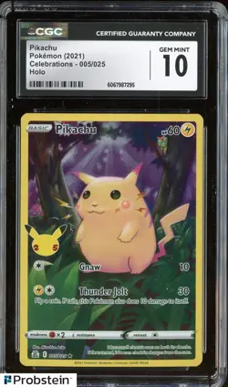 2021 Pokemon Celebrations #005 Pikachu Holo CGC 10 GEM MINT - Image 1