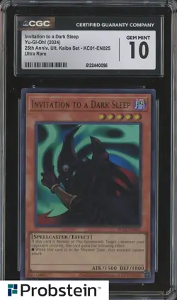 2024 Yu-Gi-Oh! 25th Anniversary Kaiba EN025 Invitation to a Dark Sleep CGC 10 - Image 1