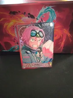 One Piece CCG Koby OP11-001 Alternative Art Leader a Fist of Divine Speed - Image 2
