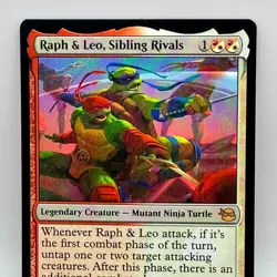 MTG Raph & Leo Sibling Rivals Foil 0166 TMNT Rare Magic Card - Image 1