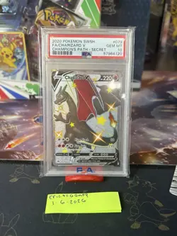 Charizard v Secret Rare Holo Card PSA 10 79/73 Champions Path - Image 1