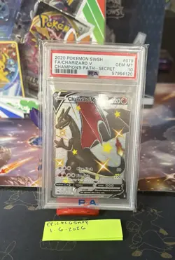 Charizard v Secret Rare Holo Card PSA 10 79/73 Champions Path - Image 5