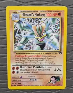 Pokemon Giovanni's Machamp 6/132 Gym Challenge Holo Rare Pokemon Card MP - Image 1