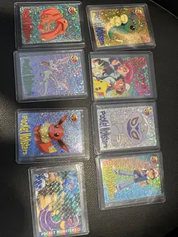 1996/1999 HOLO-FOIL PRISM POCKET MONSTER 8 CARD LOT EEVEE, PIKACHU… LP-NM! 🔥🔥 - Image 1