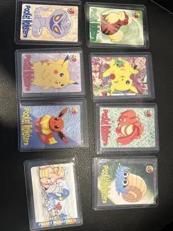 1996/1999 HOLO-FOIL PRISM POCKET MONSTER 8 CARD LOT EEVEE, PIKACHU… LP-NM! 🔥🔥 - Image 2