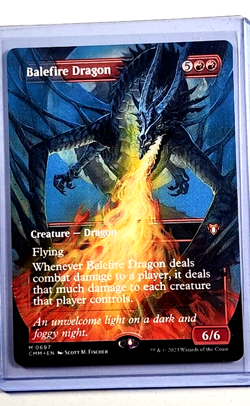 2023 MTG Magic the Gathering Commander Masters CMM Borderless Balefire Dragon - Image 1