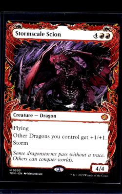 MTG Magic the Gathering TDM Tarkir Dragonstorm Borderless #303 Stormscale Scion - Image 1
