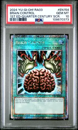 Brain Control Yugioh 2024 RA03-EN154 Quarter Century Secret 1st Edition PSA 10 - Image 1