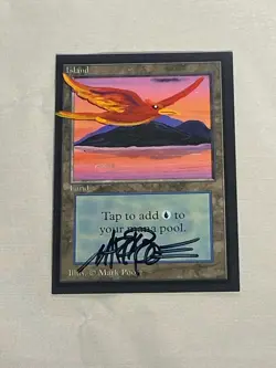 MTG Island (C) Beta Collector's Edition Artist Proof Sketch Bird Signed Poole - Image 1