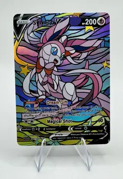 Pokemon Stained Glass Mosaic Sylveon V Illustration Immersive Art Card Textured - Image 1