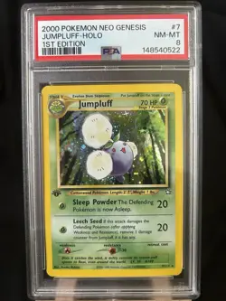 2000 POKEMON NEO GENESIS 1ST ED #7 JUMPLUFF-HOLO PSA 8 - Image 1