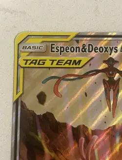 Pokemon TCG Espeon & Deoxys GX SM240 Black Star Promo Holo Card JUMBO card - Image 2