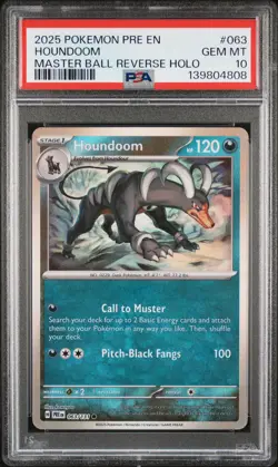 2025 POKEMON PRE EN-PRISMATIC EVOLUTIONS #063 HOUNDOOM PSA 10 - Image 1