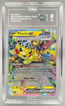 Pikachu ex 2025 Pokemon Prize Pack Series 7 #057 Reverse Holo TAG 9 - Image 1