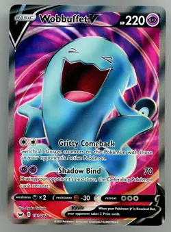 Pokemon TCG Wobbuffet V Sword & Shield Base Set 191/202 Holo Ultra Rare - Image 1
