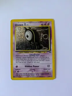 Unown [A] 14/75 Holo Rare Neo Discovery Pokemon Unlimited Holo Heavily Played - Image 1